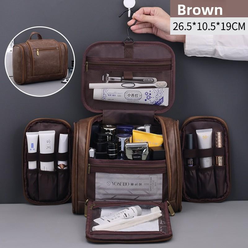 Mens Business Toiletry Bag With Waterproof Pu Material For Travel And Daily Use