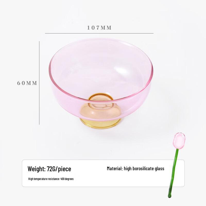 Ru Han Cartoon Color-Block Glass Salad Bowl