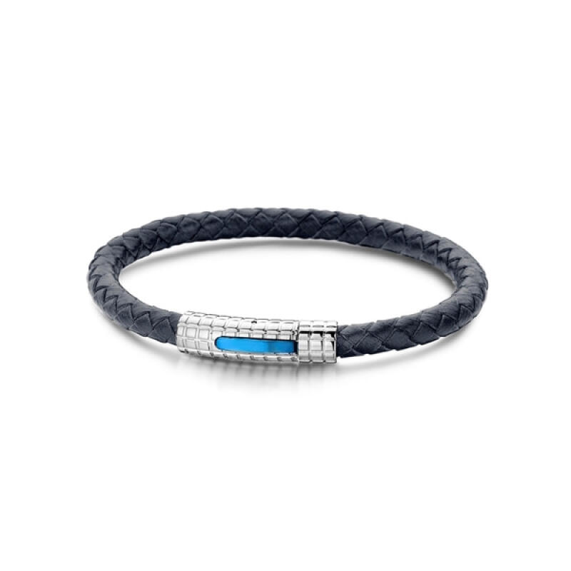 

[Frank 1967] Pompeii Leather Bracelet Navy 6mm 7FB-0007