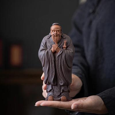 Ceramic Historical Figure Confucius Statue Chinese Philosopher Home, Living Room, Office, Study Room Decorative Statues