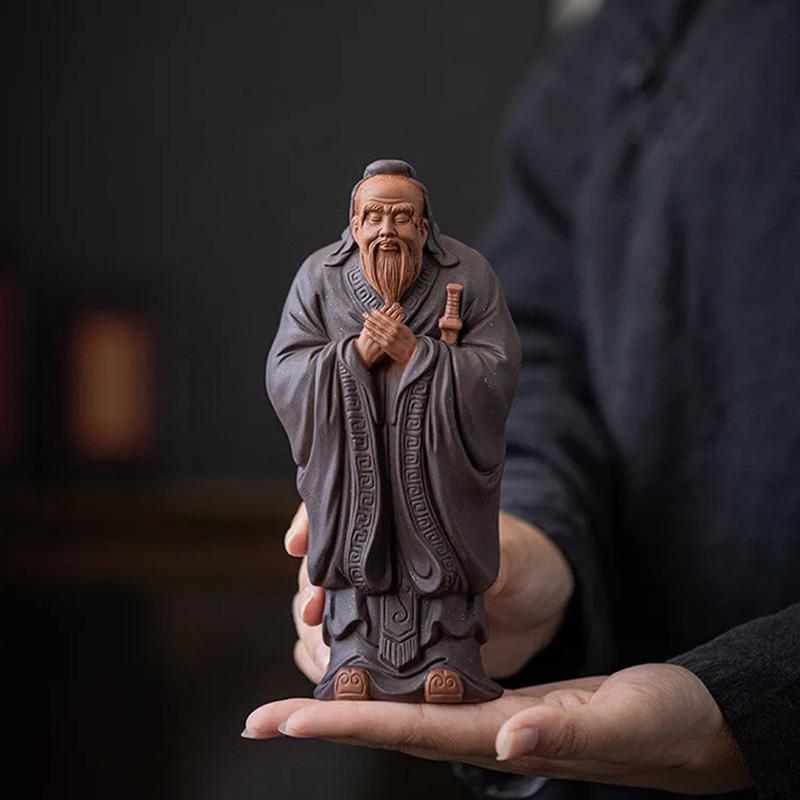 Ceramic Historical Figure Confucius Statue Chinese philosopher Home, Living Room, Office, Study Room Decorative statues