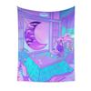 Purple City Architecture Tapestry, Anime Characters Wall Hanging Big Size For Bedside Carpet Bedroom Living Room Decor