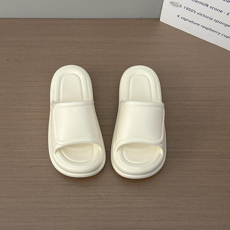 

Fashion solid color breathable versatile platform slippers women s summer wear spring new high-end semi-drag sandals 39-40 белый