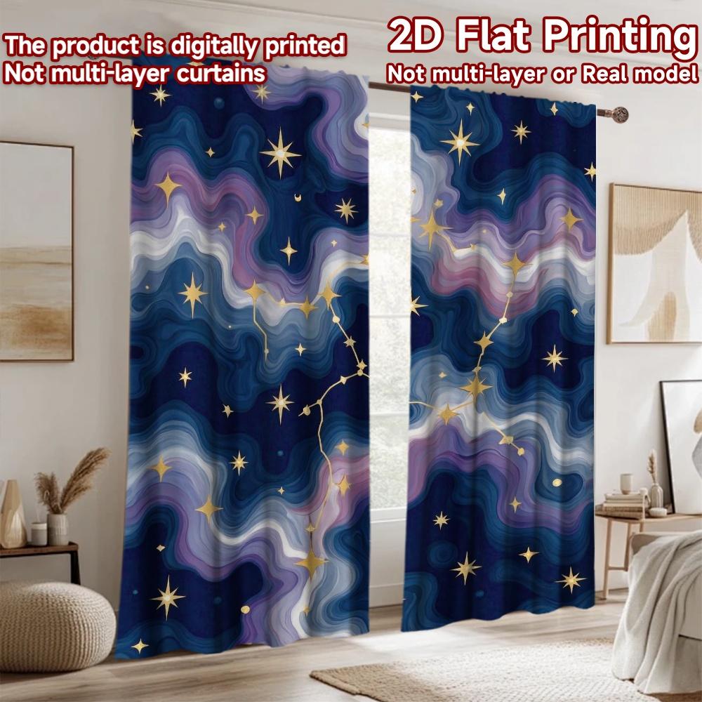 1pc 2D Flat Photography Backdrop Background Cloth Celestial Swirling Stars 100% Polyester Family Party for Holiday Party Home