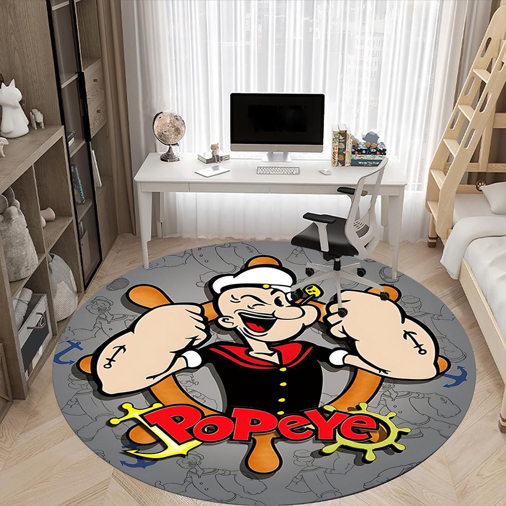 1pc Popeye Sailor Office Round Area Rug, Under Office Chairs Bedroom Living Room Home Decor, Room Decoa1016079