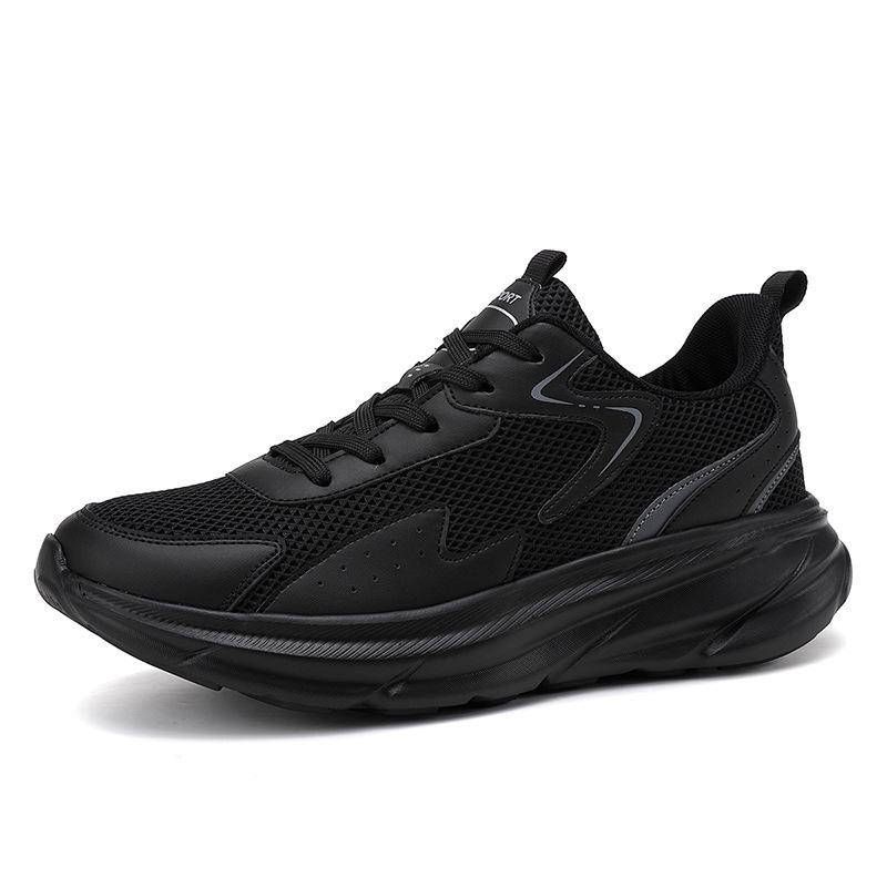 Large size men's outdoor leisure lightweight shock absorption wear-resistant running sports shoes men's fitness travel white shoes