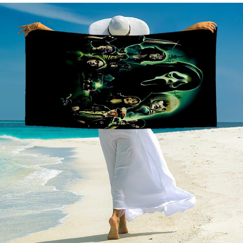 Ultra-Soft Beach Towel with Halloween horror Theme,Ideal for Pool - Camping, Diving - Perfect Travel Essential, Vibrant Beach Towel.