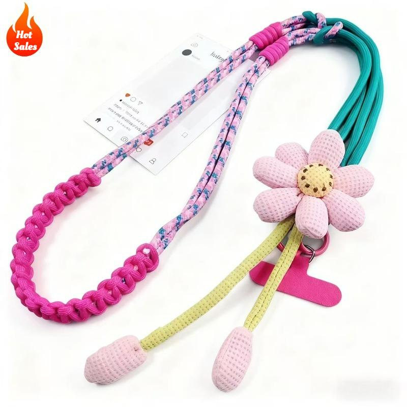 

Creative Cartoon Mobile Phone Universal Lanyard Crossbody Long Rope Lanyard Rope Cartoon Decorative Pendant Outdoor Accessories рожевий
