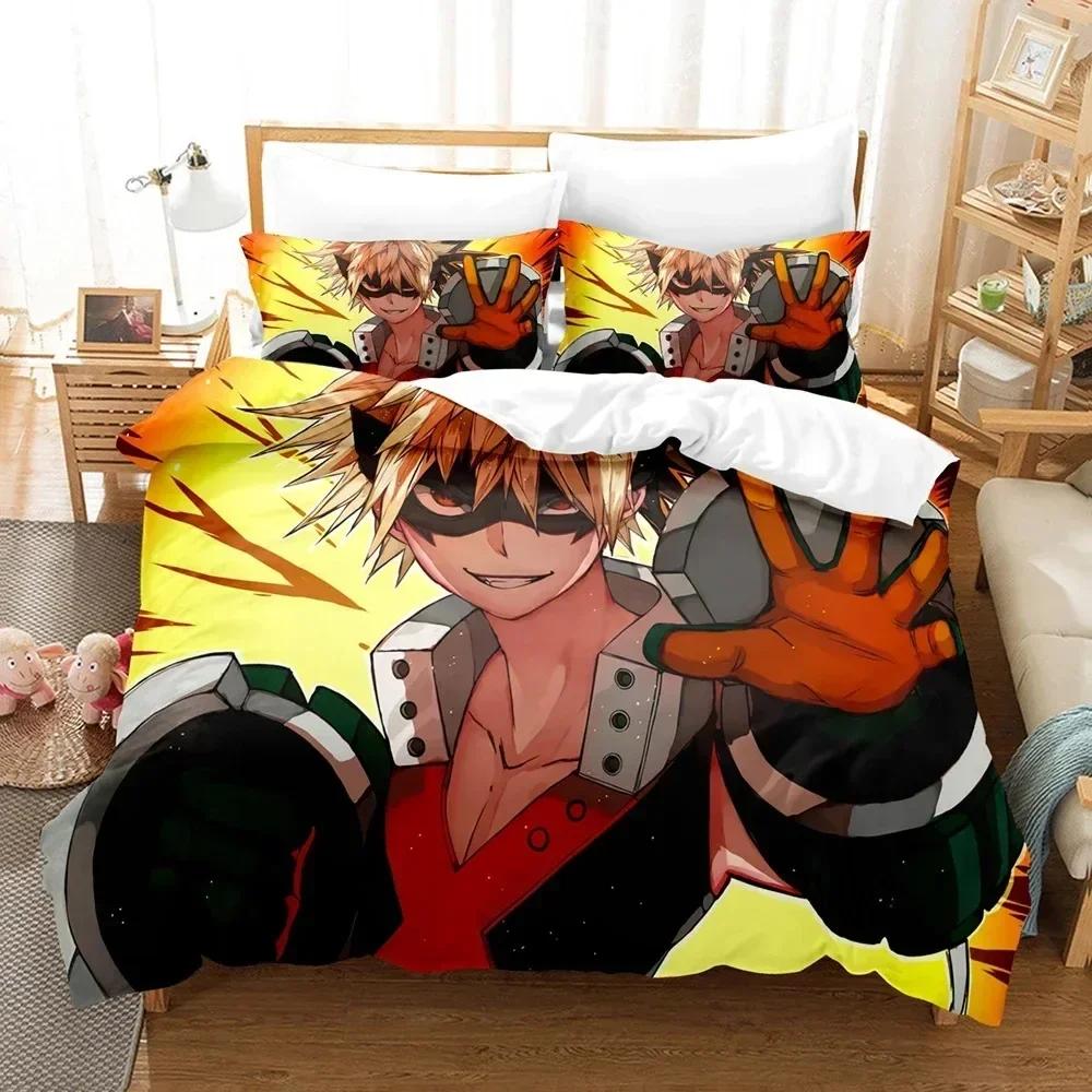 My Hero Academia Sängkläder Set Japan Tryckt Sängset Med Örngott Säng Påslakan Mjukt Queen King Size Sängkläder Hem