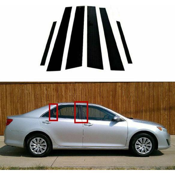 6 Stück Türabdeckungsleisten Säulenverkleidungen Außenfenster Kratzschutz-Aufkleber für 2012 2013 2014 2015 2016 2017 Toyota Camry Piano Glanz Schwarz