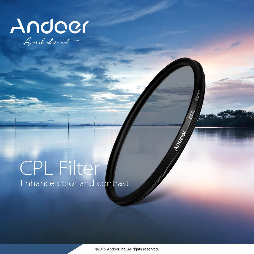 Andoer 52mm UV+CPL+ND8 Kit de filtro circular Filtro polarizador circular ND8 Filtro de densidade neutra