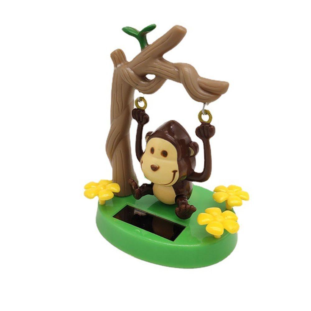 Animated Monkey Toy Car Styling Accessories Solar Powered Dancing Monkey Animal Swinging Ornaments