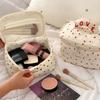 Heart Makeup Bag Handheld Large Capacity Multi-Functional Multi-Layer Portable Travel Skincare Toiletry Organizer Pouch Case