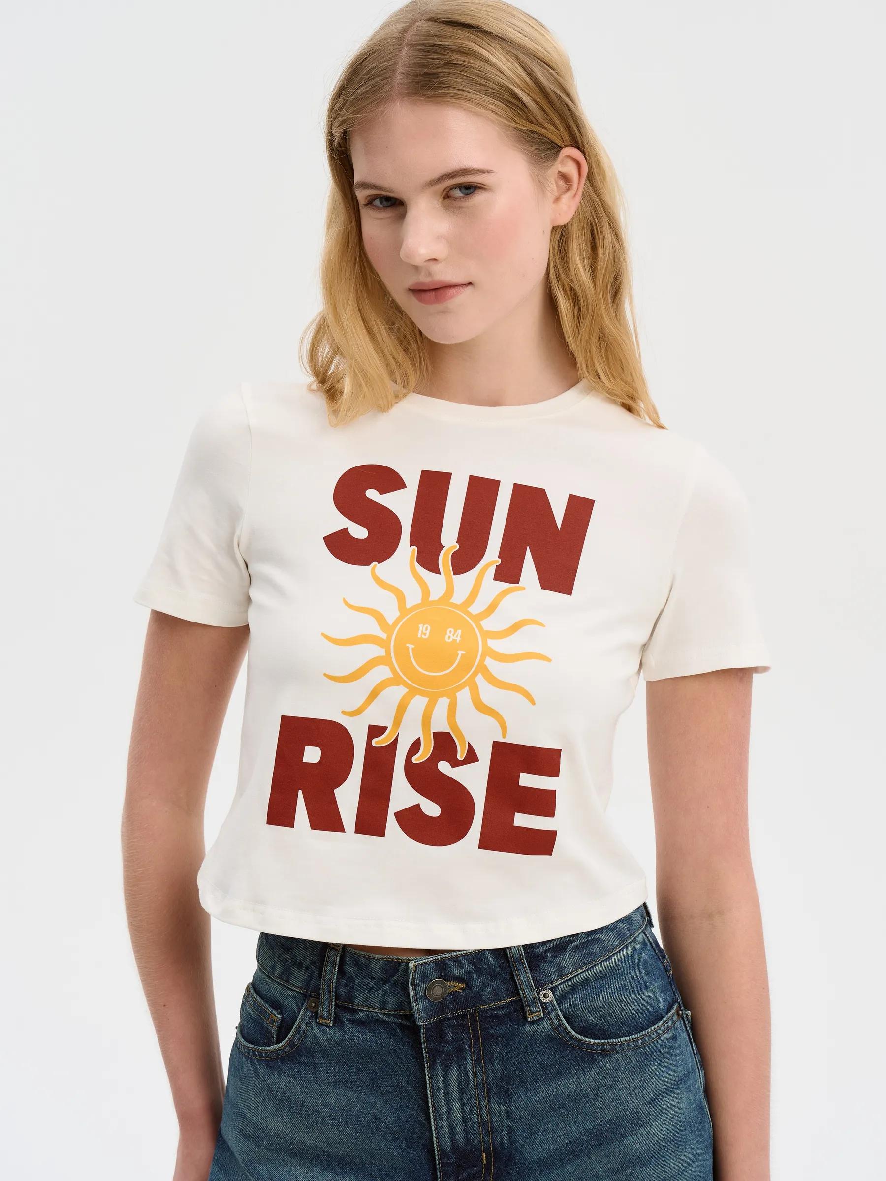 Cotton T-shirt with formula print S