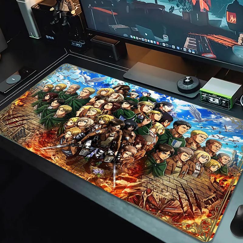 Anime Attack-on-Titan Color Mouse Pad Large Gaming Table Cushion Non-slip Laptop Tablet Big Mousepad XXL Mat Mini PC Playmat With Lock Edge