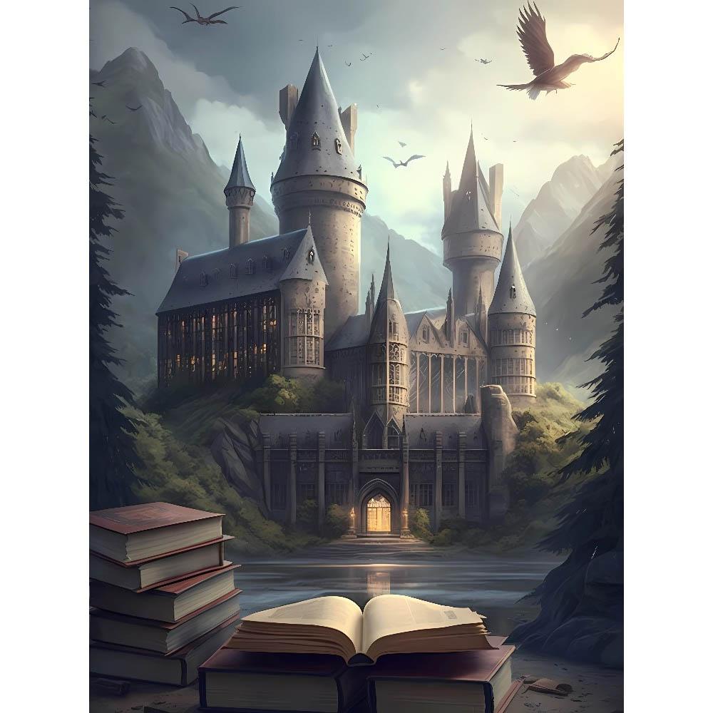Harry Potter Holwarts Castle Picture Diamond Painting Kit 5D DIY Round Diamond Embroidery Handicraft Home Decor