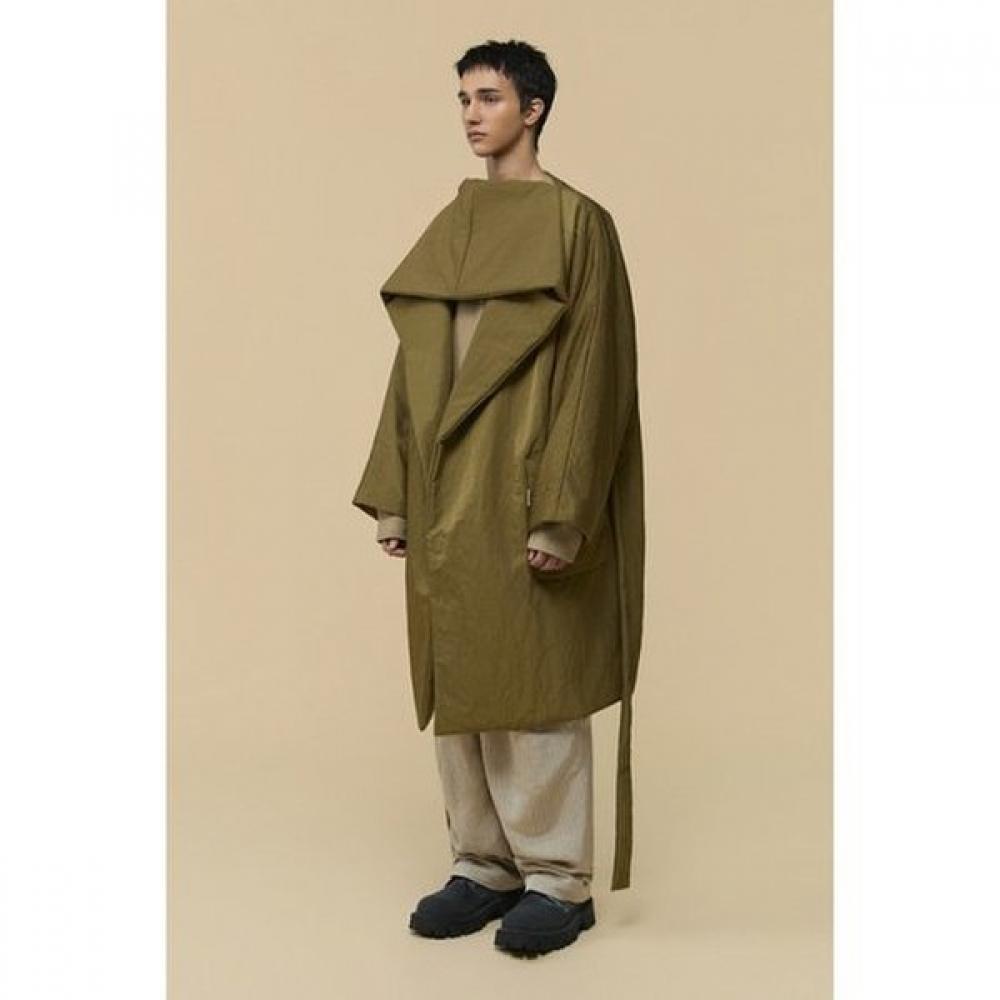 Customellow Gold Oversized Back Slit Robe Padded Coat Cwcaw25994khx