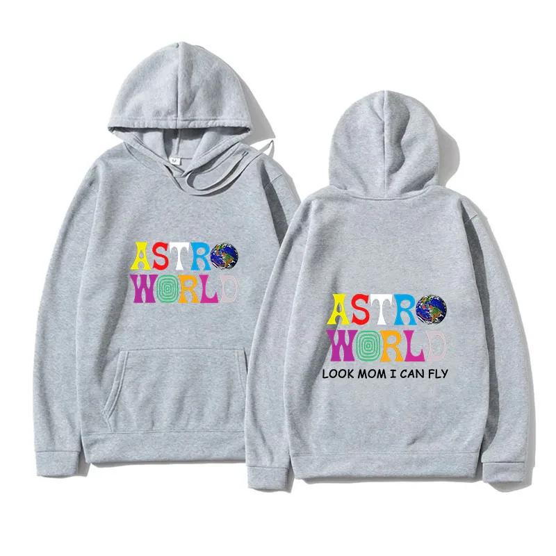 ASTROWORLD WISH YOU WERE HERE Print Men's Sports Hoodie Set Unisex Fleece Sweater Casual Designer Sportswear Casual Pullover Top
