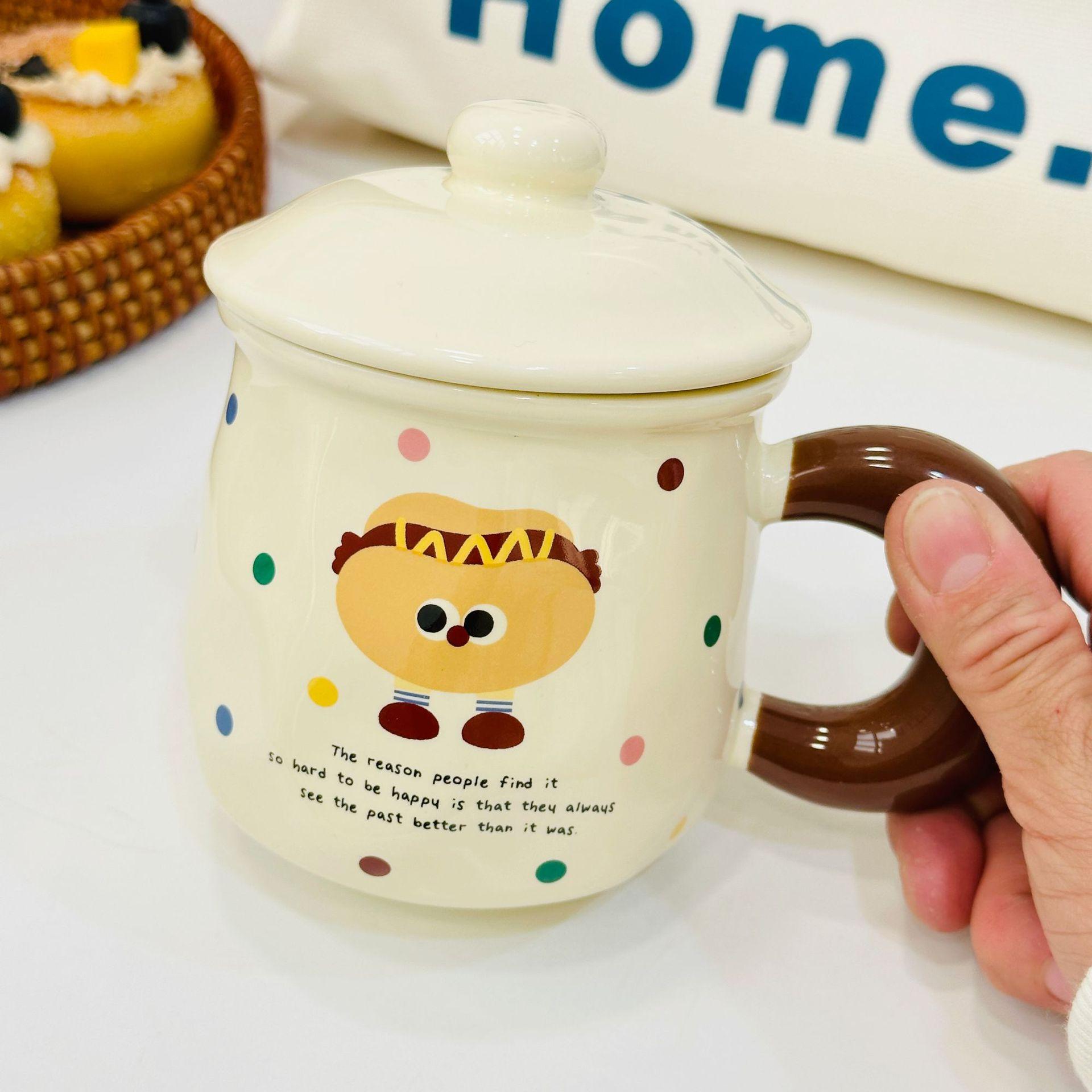 

Carrying Box Set Household Ceramic Cup Cute Simple Mug High Temperature Resistant Water Cup Annual Meeting Small Gift Cup 430ML