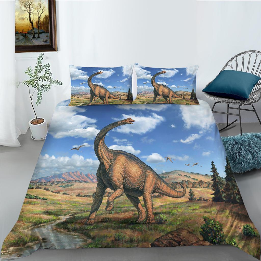 Dinosaurier-Serie Polyester Bettwäsche Zweiteiliges Set Digitaldruck