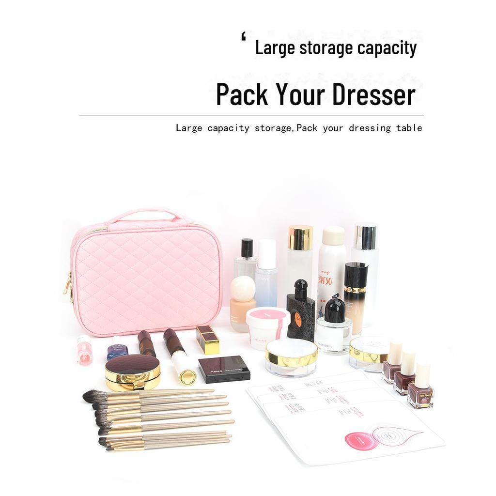 Stylish Large-Capacity Portable Cosmetic Bag for Cross-Border Use