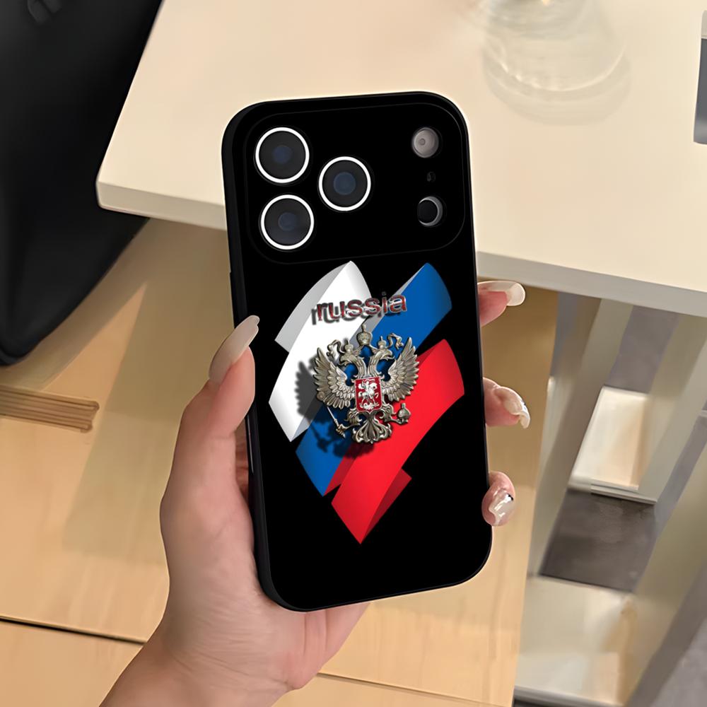 Russia Flag Phone Case For IPhone 17 Air 16 E Pro Max 15 14 13 Mini 12 Pro 11 Max Plus Black Soft Shell