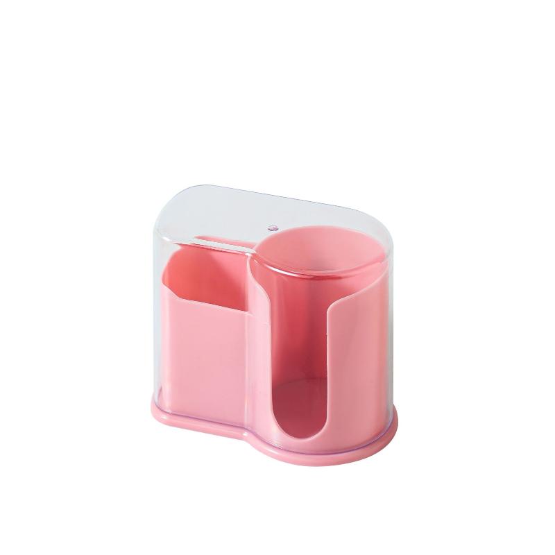 Desktop Dustproof Storage Box For Cotton Pads And Swabs With Lid, For Cosmetics Storage And Organization