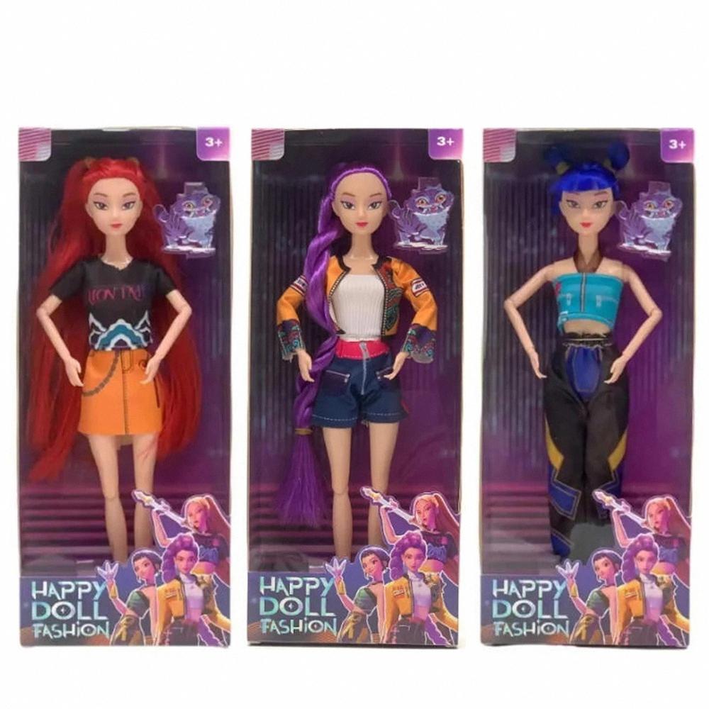 30cm K-Pop Caçadores de Demônios Anime Kpop Grupo Feminino Desenho Animado Rumi Zoey Mira Figuras de Ação Bonecos de Vinil Modelo Bonecas Meninas Presente de Natal