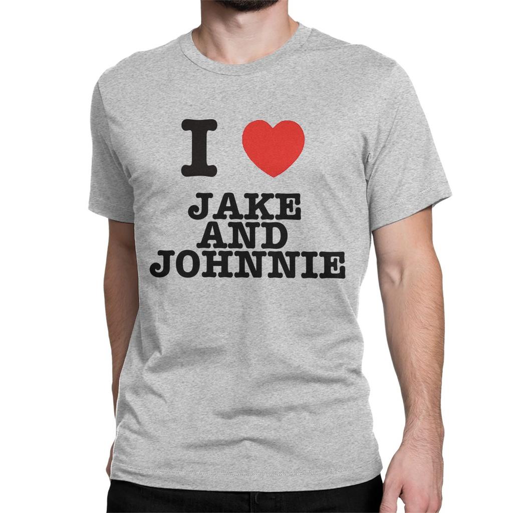 I Love Jake And Johnnie T Shirts Men Women's Cotton Vintage T-Shirts O Neck Tee Shirt Short Sleeve Clothes Printed