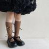2 Pairs Girls Cotton Tube Socks With Cute Bow Vertical Striped Baby Stockings For Spring Autumn Winter New Arrival