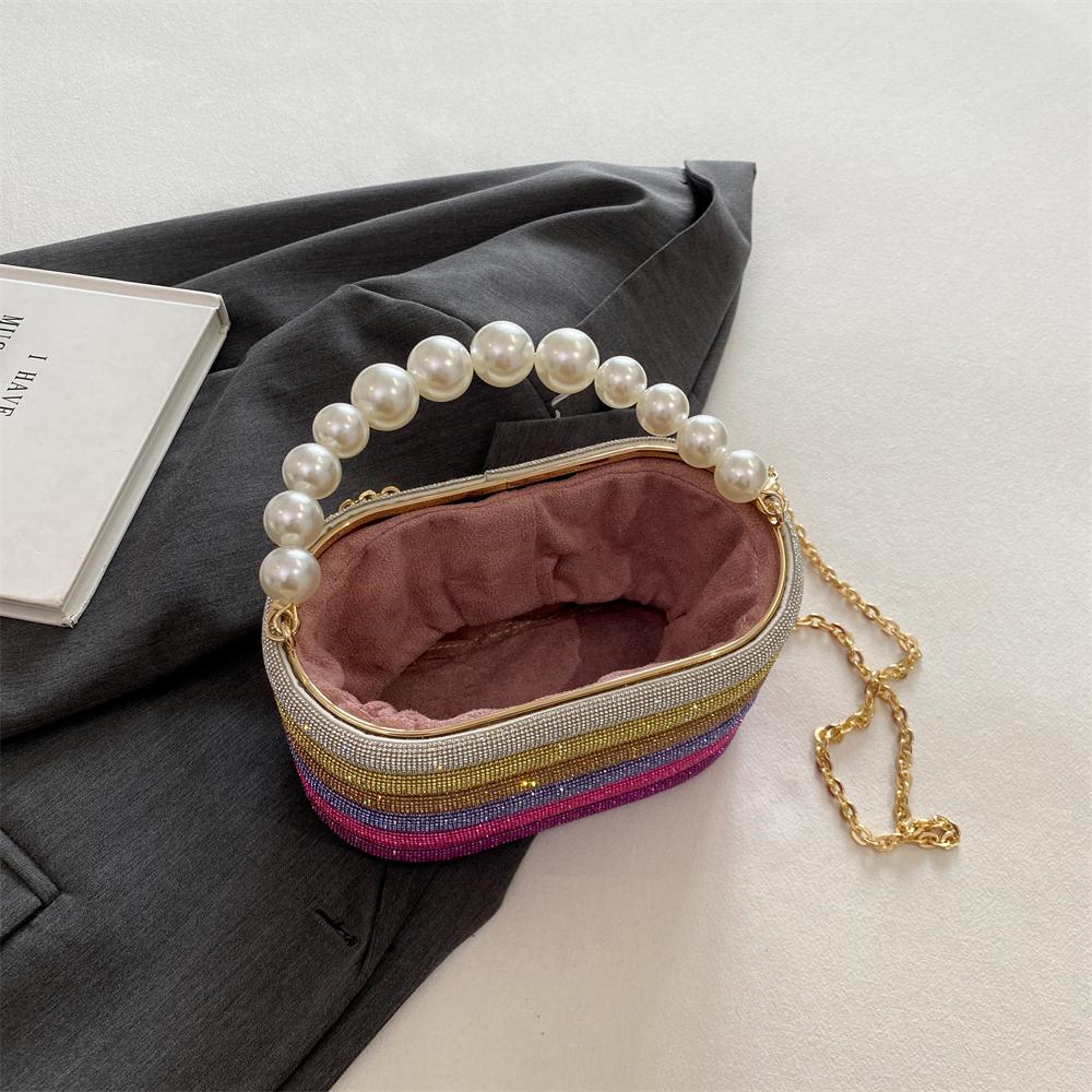 Luxuriöse Abendtaschen für Damen, schillernde Perlenkette, Umhängetasche, Dinnerparty-Clutch 2025, Luxus-Designer-Handtaschen