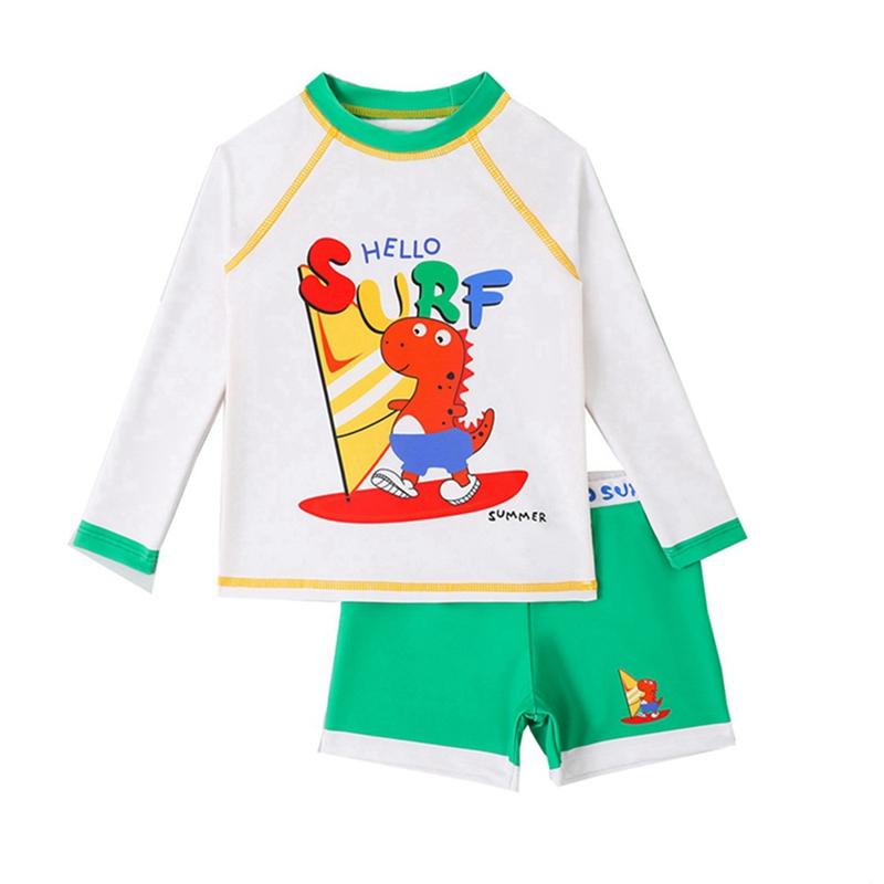 

Купальный костюм для мальчиков 4-8 лет, топ и шорты с длинными рукавами 5Y