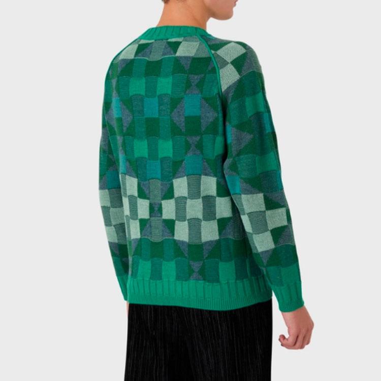 Emporio Armani Embroidered Letter Raglan Knit Sweater Men Sweater Green 6L1MV9-1M08Z-F510