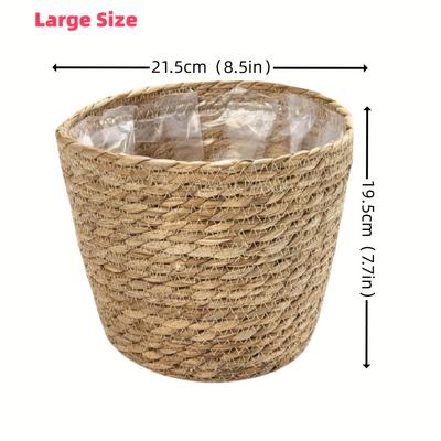 [Pastoral Flower Pots] 1/3pcs Hand-woven Round Water-absorbing Flower Pots | Pastoral Style Plant Flower Pot Stand