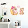 Cute Bear Wall Stickers for Bedroom Kids Room PVC Waterproof Cartoon Animal Decorative Interior Decals Removable Art Mural Nursery Living Room Decor