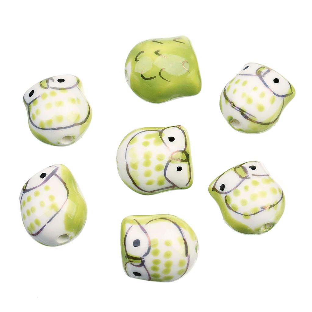 5Pcs Owl Ceramic Beads Colorful Cute Animal Loose Beads for Jewelry Making Accessories DIY Bracelet Necklace Keychain Charms