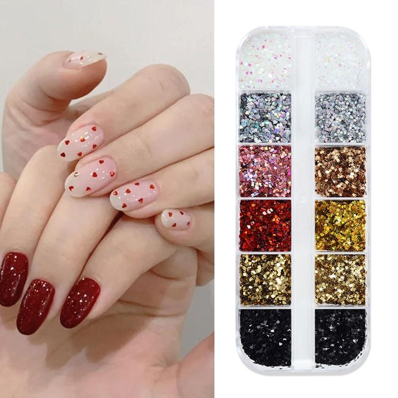 2026NEW Creative Nail Art Glitter 1mm, Mini Star & Love Shape Sparkling Decoration, Cute DIY Accessory for Salon Manicure Design