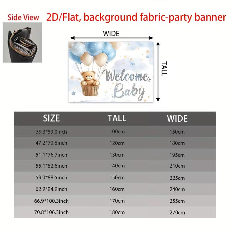2D Blau Gold Wolke Stern Hintergrund Willkommen Babyparty Fotografie Hintergrund