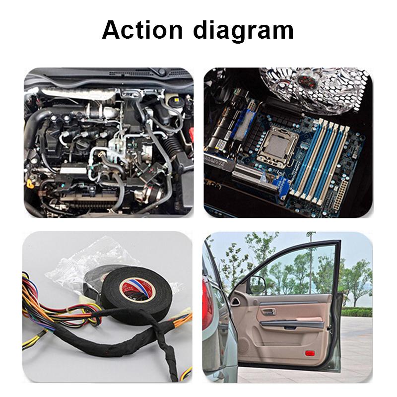 19mm*15M Heat-resistant Flame Retardant Tape Coroplast Adhesive Cloth Tape For Car Cable Harness Wiring Loom Protection