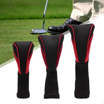 3Pcs Golf Club Head Covers Wood Headcovers with Interchangeable Tag Wear Resistant