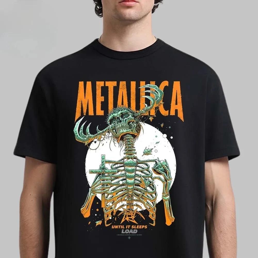 Heavy Metal Band Merallica Global Tour Mercah T-shirt Men Women Oversized Loose Casual Tees Streetwear Harajuku Fashion Cotton Top