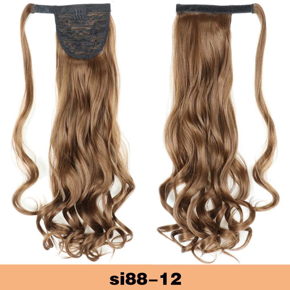 Long Wavy Ponytail Extensions 60cm Body Wavy Wrap Around Hair Ponytails Curly Clip In Synthetic Hairpieces For Women