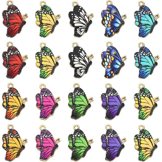 KitBeads 40pcs Enamel Rabbit Charms Mixed Styles Easter Bunny Charms Flower Printed Animal Bunny Rabbit Charms for Jewelry Making Bulk