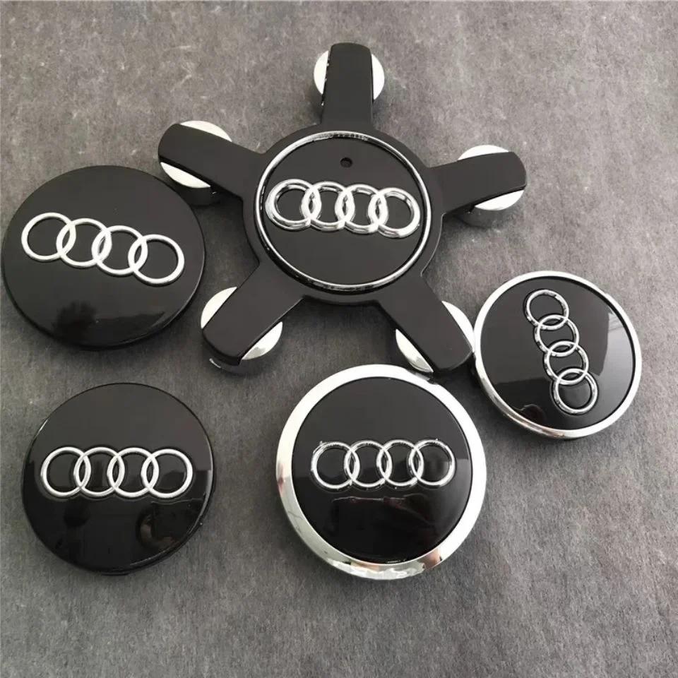 Audi Wheel Center Cap Hub Covers 4pcs/Set 60mm 61mm 68mm 69mm 135mm Car Styling Badge for A3 A4 A5 A6 A7 A8 S4 Auto Accessories