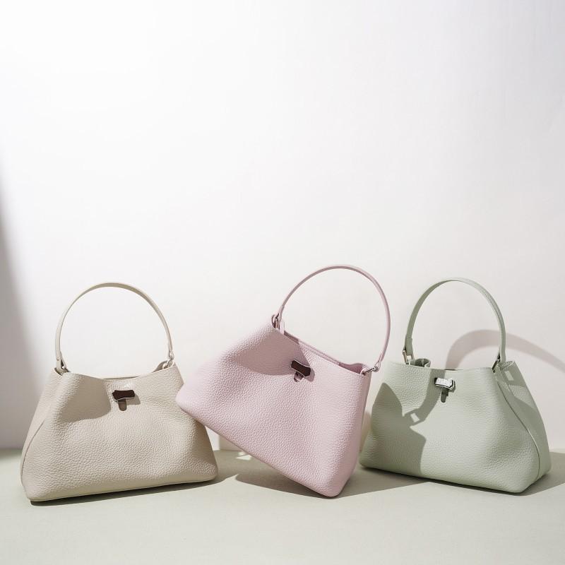 2026 Bag Leather Portable Bucket High-end Commuting Shoulder Niche Fashionable Exquisite Cross-body