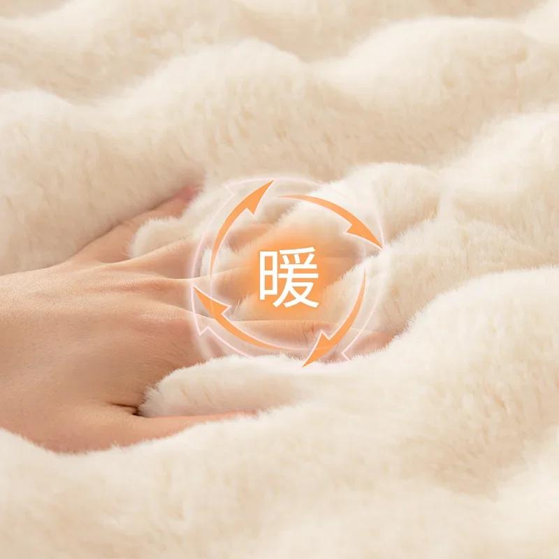 New Autumn and Winter Rabbit Plush Sofa Cushion Warm, Thick, Non Slip, Luxurious Seat Cushion Net Red Leather Sofa Cover