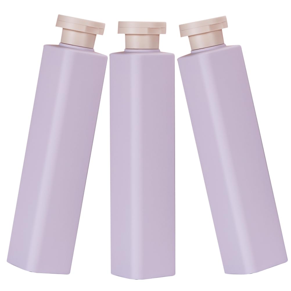 NUOLUX 250ml Travel Shampoo Bottle, Large Capacity, Slim, 3-Pack, Square Shape, Portable Travel Bottle, Refillable, Space-Saving, Stylish, Portable,