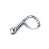 1 Stück G23 Titan Kristall Nasenschraube Stecker Ring Zirkon Ohr Helix Piercing Mischfarbe Nasenring Krappen CZ Nasenschmuck