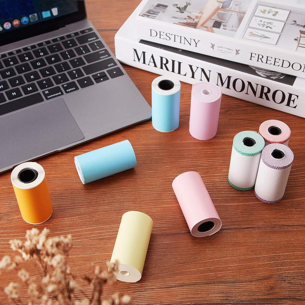 9 Rolls of Thermal Printer Paper Just 3 Rolls of Adhesive 57 X 30 mm Mini Printing Paper Rolls Printable Stickers Compatible with P1 Mini Printer Per