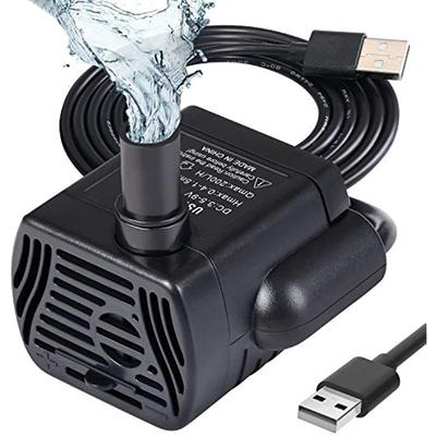 Aquariumpumpe, kleine USB-Mini-Wasserpumpe, 200 l/h, Tauchpumpe, Teichbrunnenpumpe, Aquariumpumpe für Teichbrunnen, Aquarium, 3 5–9 V, 1–3 W, Kabel 1–4 m